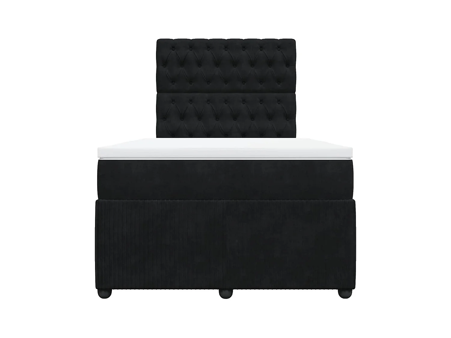 Sommier à lattes de lit avec matelas noir 120x190 cm velours