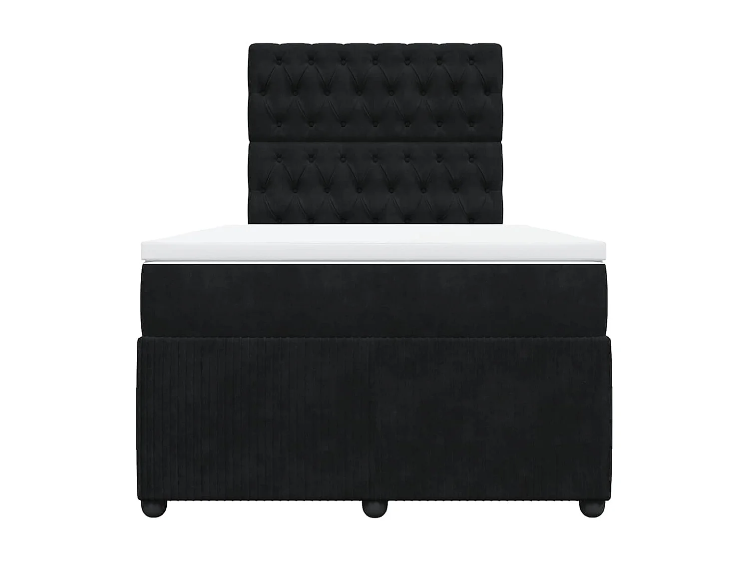 Boxspring met matras fluweel zwart 120x190 cm