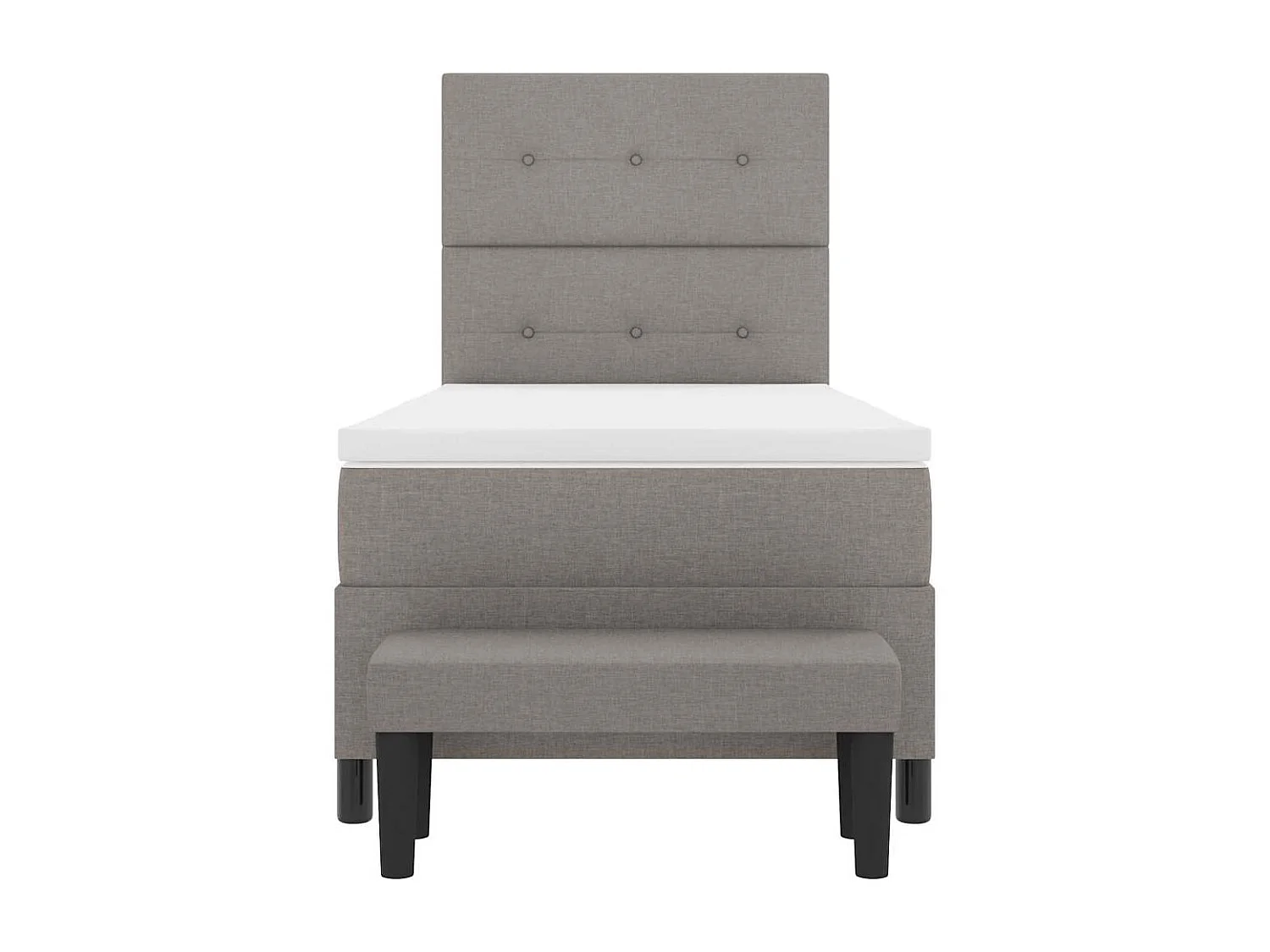 Lit à ressorts avec matelas Taupe 100 x 200 cm tissu