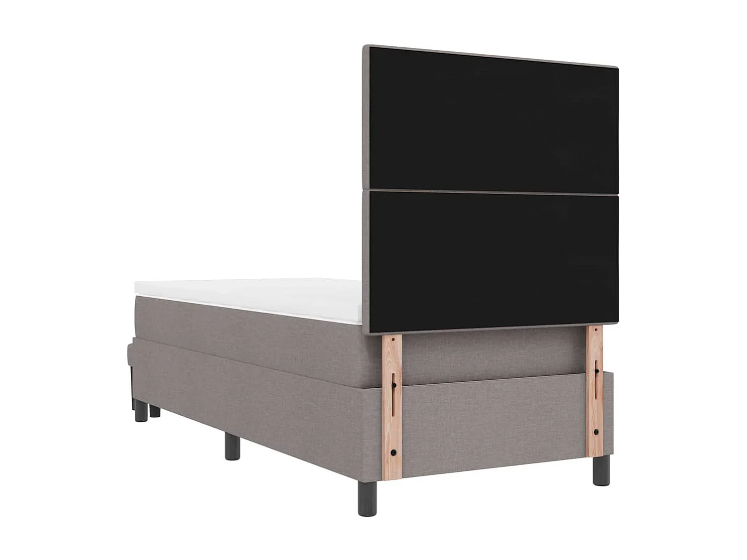 Lit à ressorts avec matelas Taupe 100 x 200 cm tissu