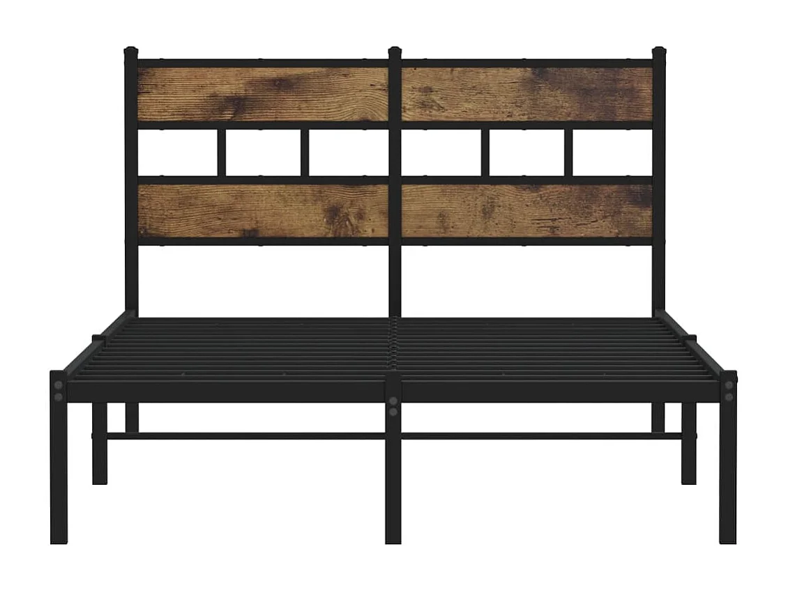 Cadre de lit en métal sans matelas chêne fumé 120x200 cm