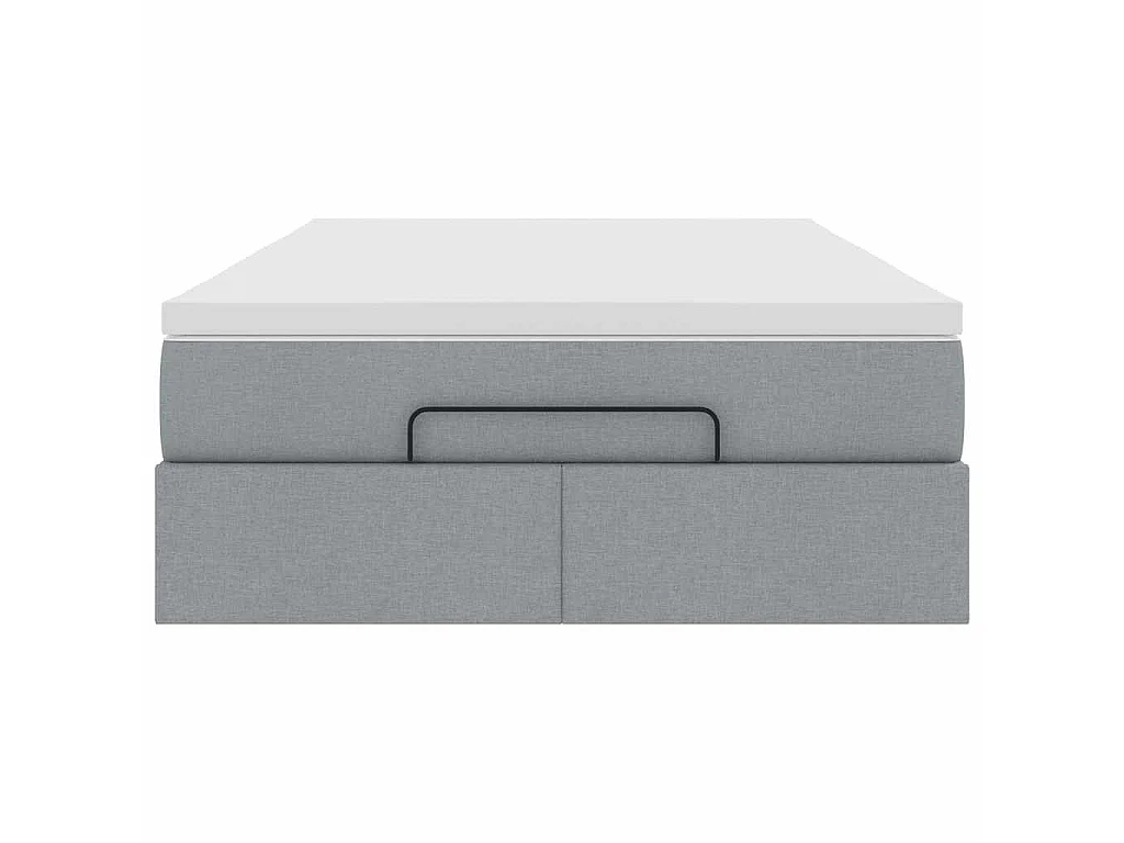 Ottoman-Bett mit Matratze Hellgrau 120x200 cm Stoff