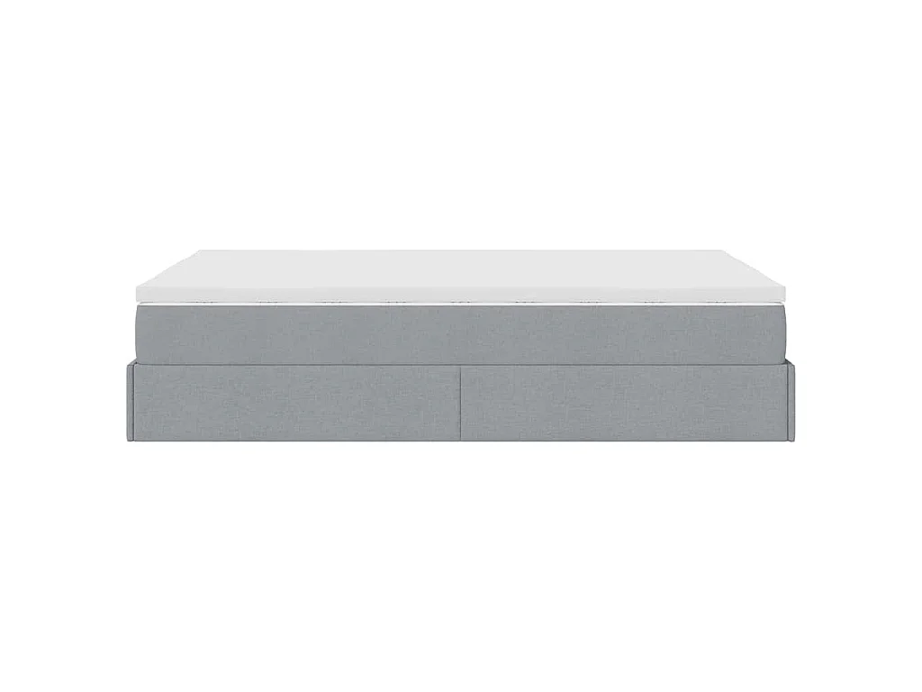 Ottoman-Bett mit Matratze Hellgrau 120x200 cm Stoff