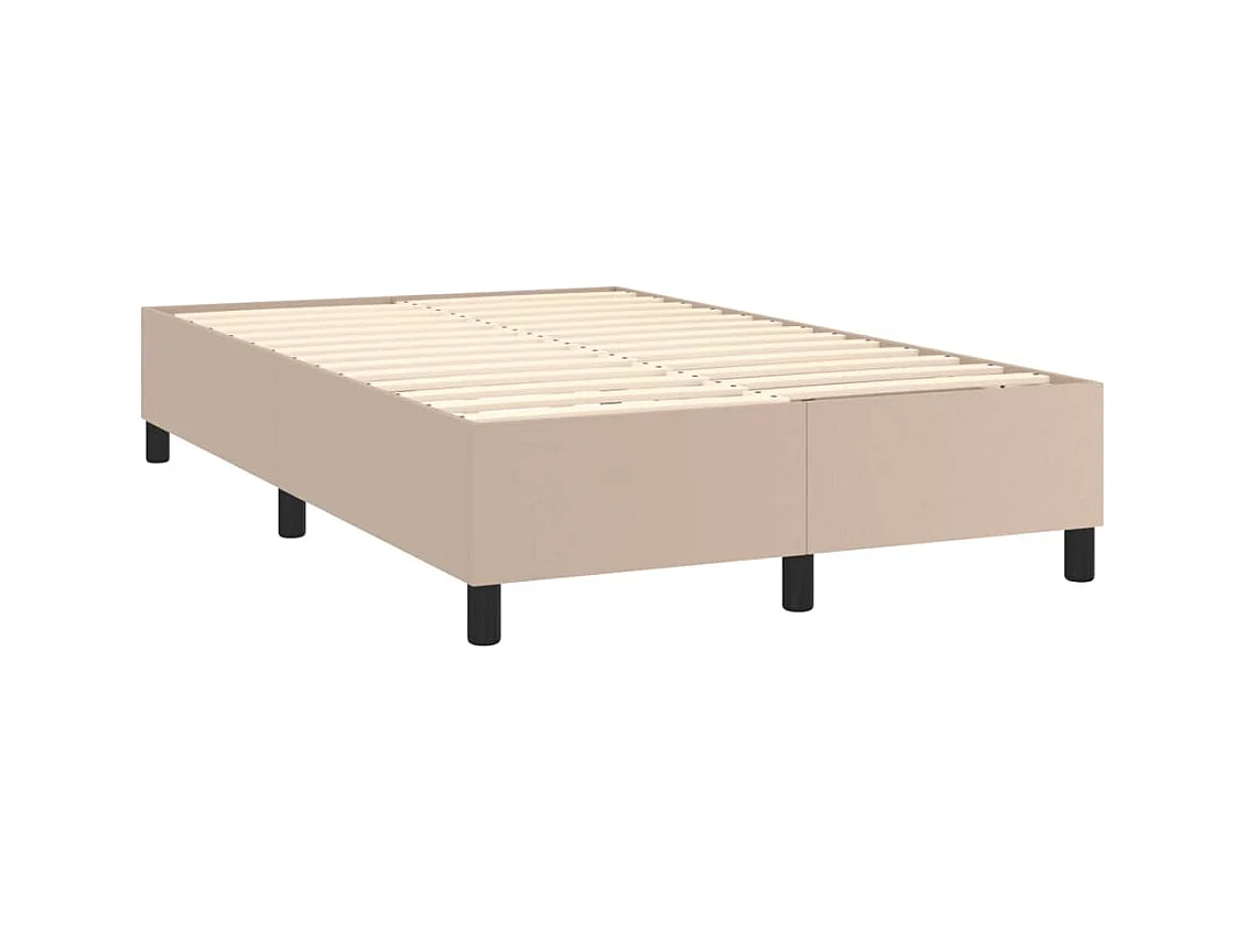 Sommier à lattes de lit matelas cappuccino 120x190cm similicuir