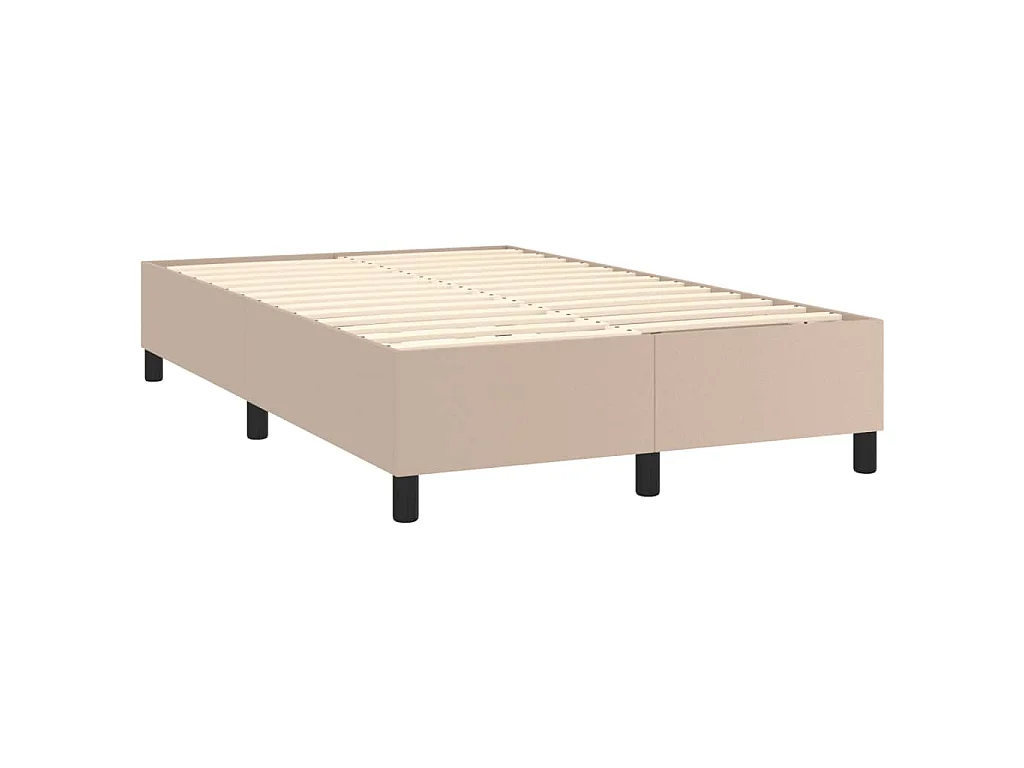 Boxspring met matras kunstleer cappuccinokleurig 120x190 cm