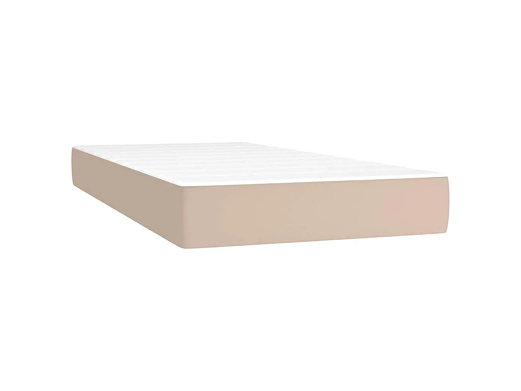 Boxspring met matras kunstleer cappuccinokleurig 120x190 cm