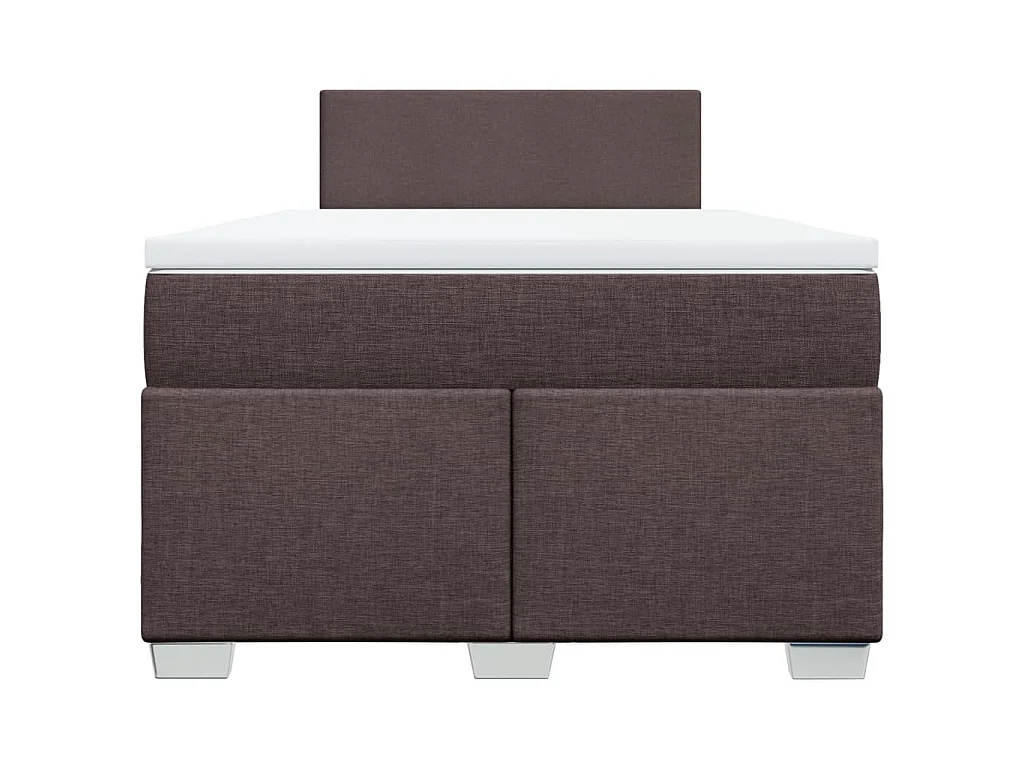 Cama box spring con colchón tela marrón oscuro 120x200 cm