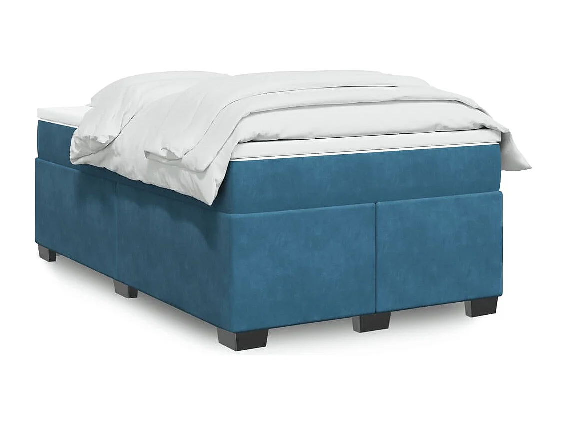 Boxspringbett mit Matratze Dunkelblau 120x190 cm Samt