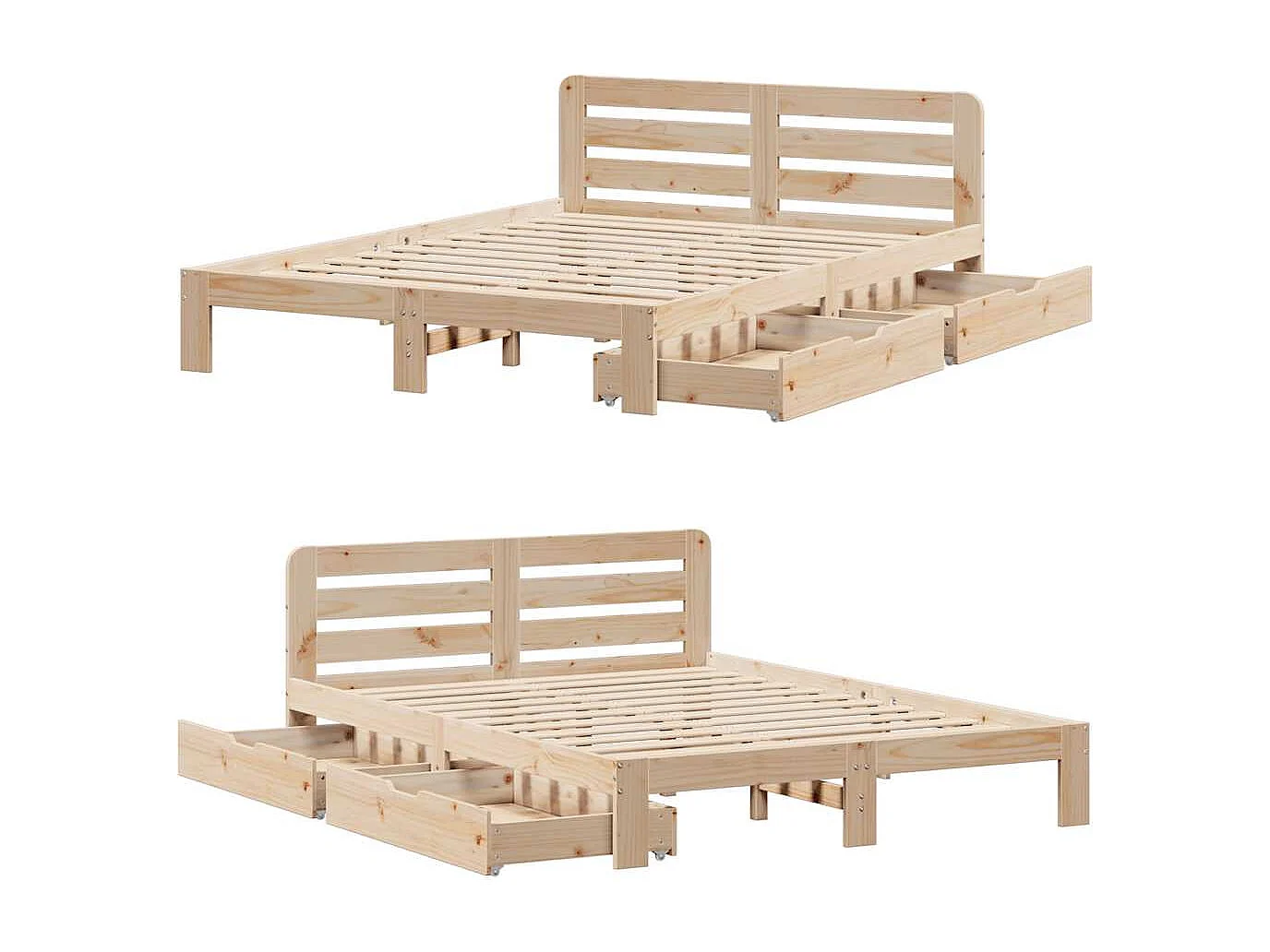 Estructura de cama sin colchón madera de pino maciza 120x200 cm