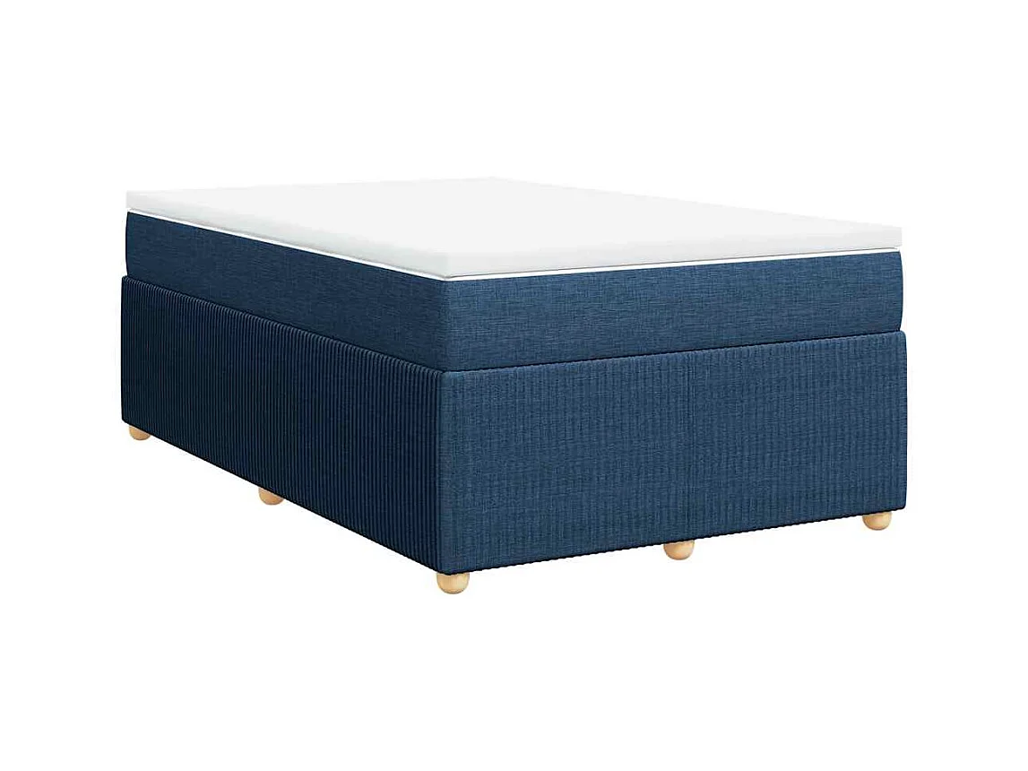 Boxspringbett mit Matratze Blau 120x200 cm Stoff