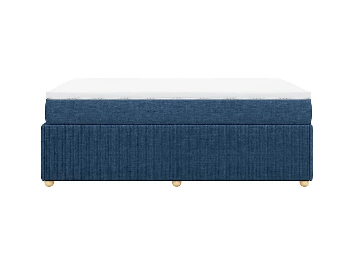Boxspringbett mit Matratze Blau 120x200 cm Stoff