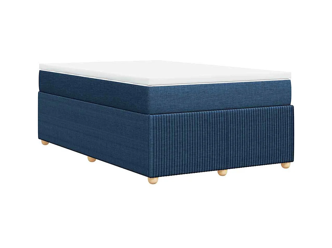 Boxspringbett mit Matratze Blau 120x200 cm Stoff