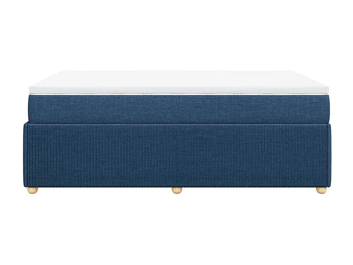 Cama box spring con colchón tela azul 120x200 cm