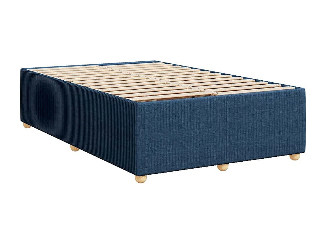 Cama box spring con colchón tela azul 120x200 cm