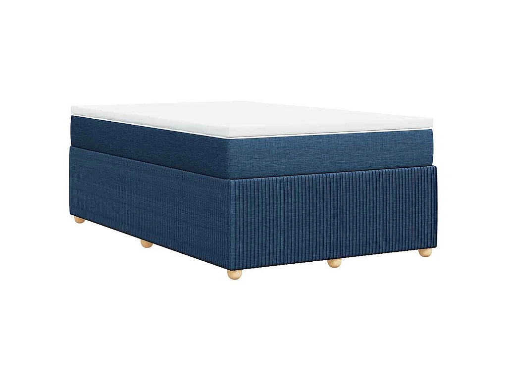 Sommier à lattes de lit avec matelas Bleu 120x200 cm Tissu