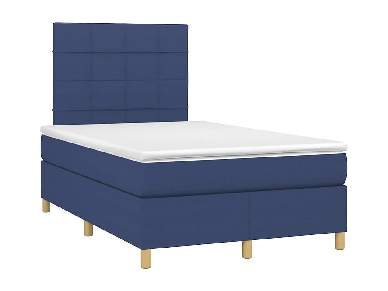 Boxspringbett mit Matratze Blau 120x190 cm Stoff