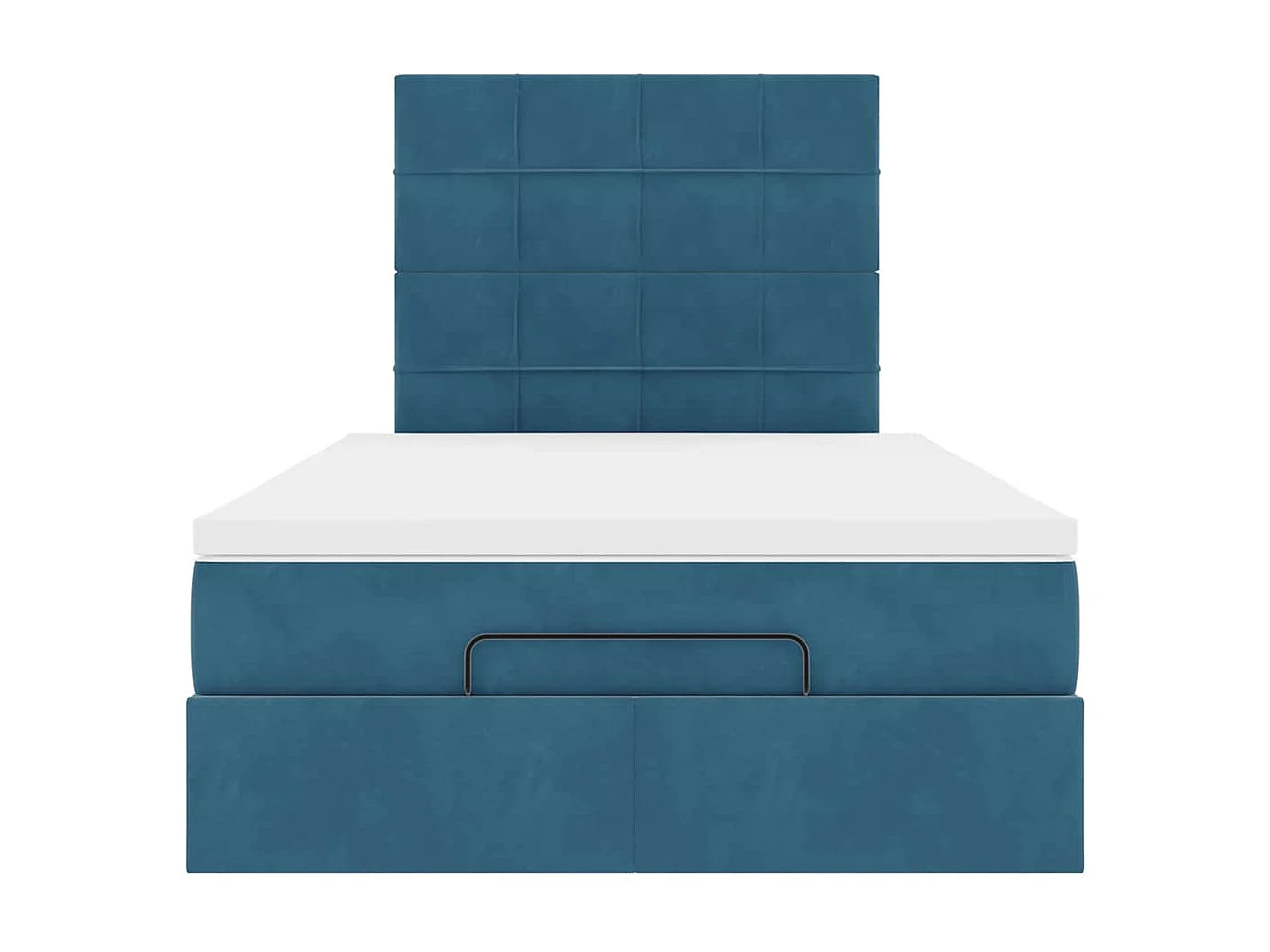 Estrutura cama otomana colchões 120x200cm veludo azul escuro