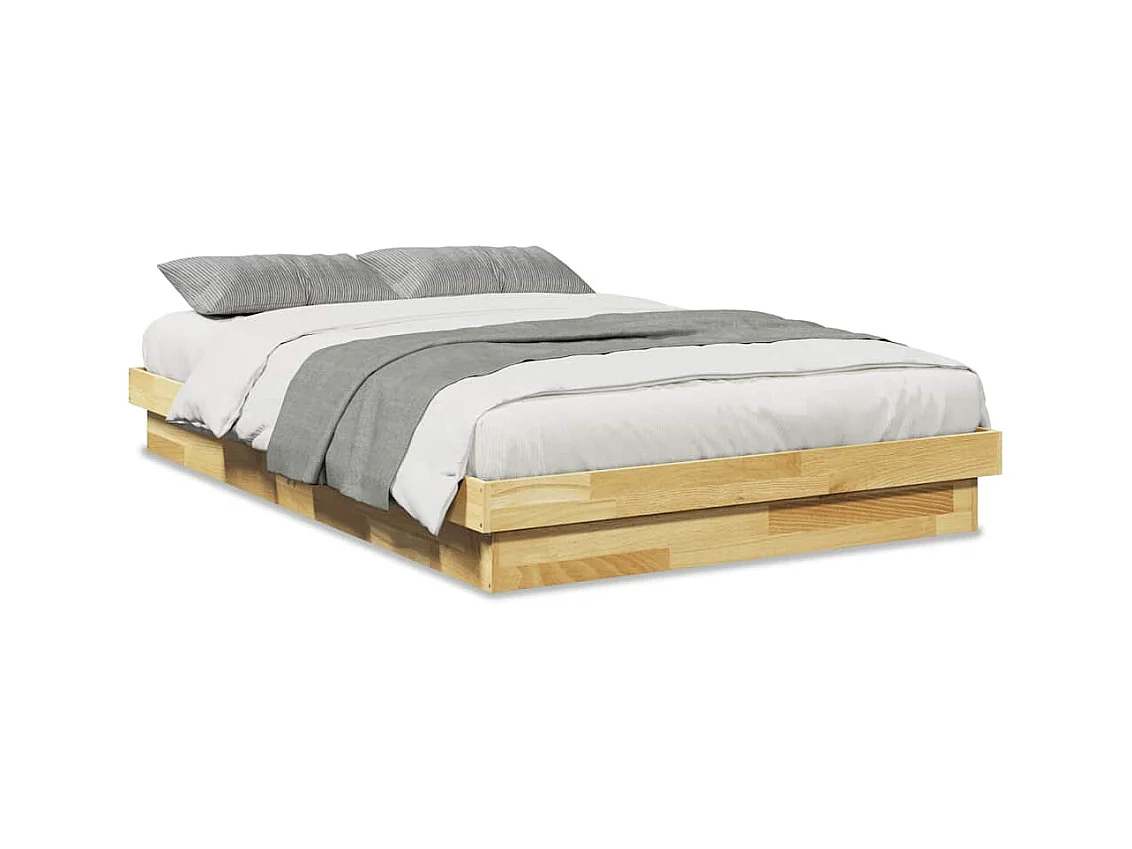 Cadre de lit sans matelas 120x190 cm bois massif de chêne