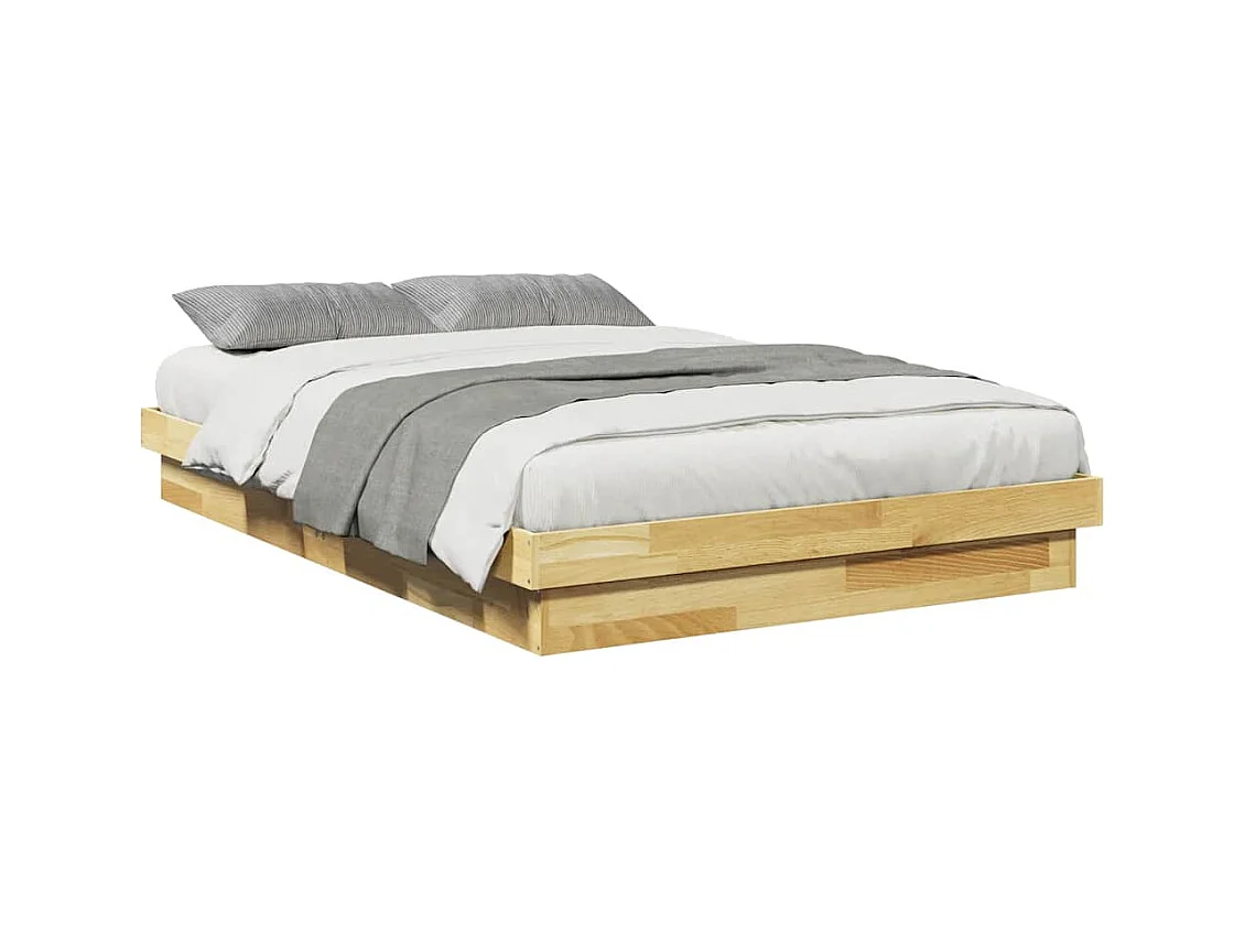 Cadre de lit sans matelas 120x190 cm bois massif de chêne
