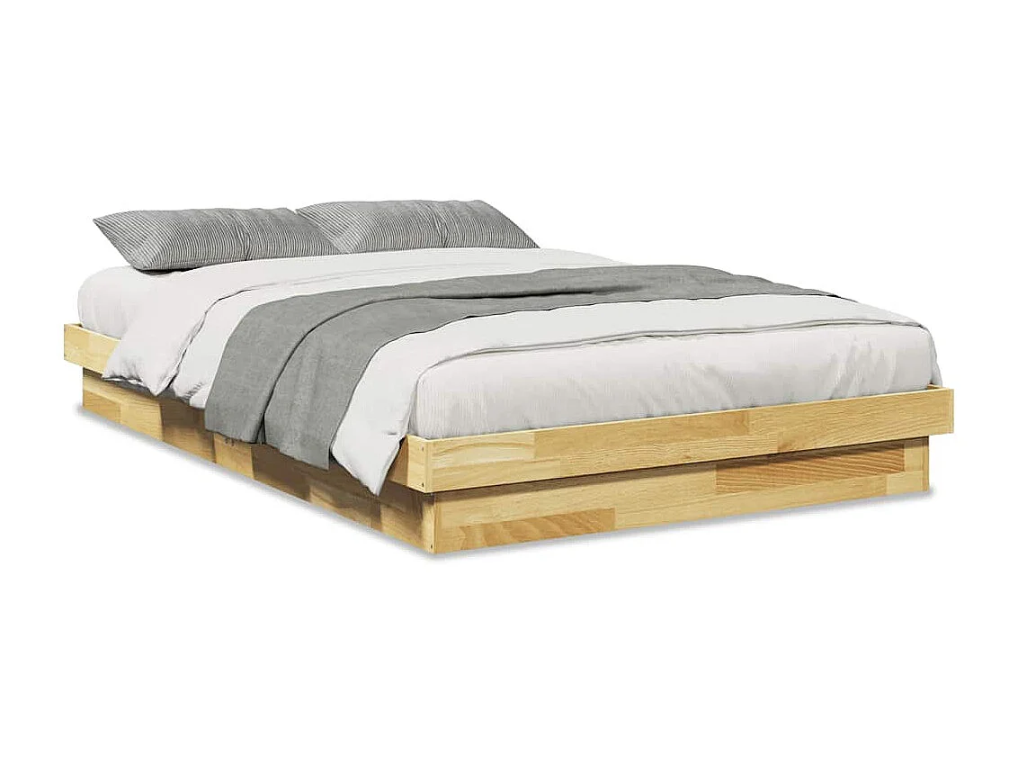 Cadre de lit sans matelas 120x190 cm bois massif de chêne