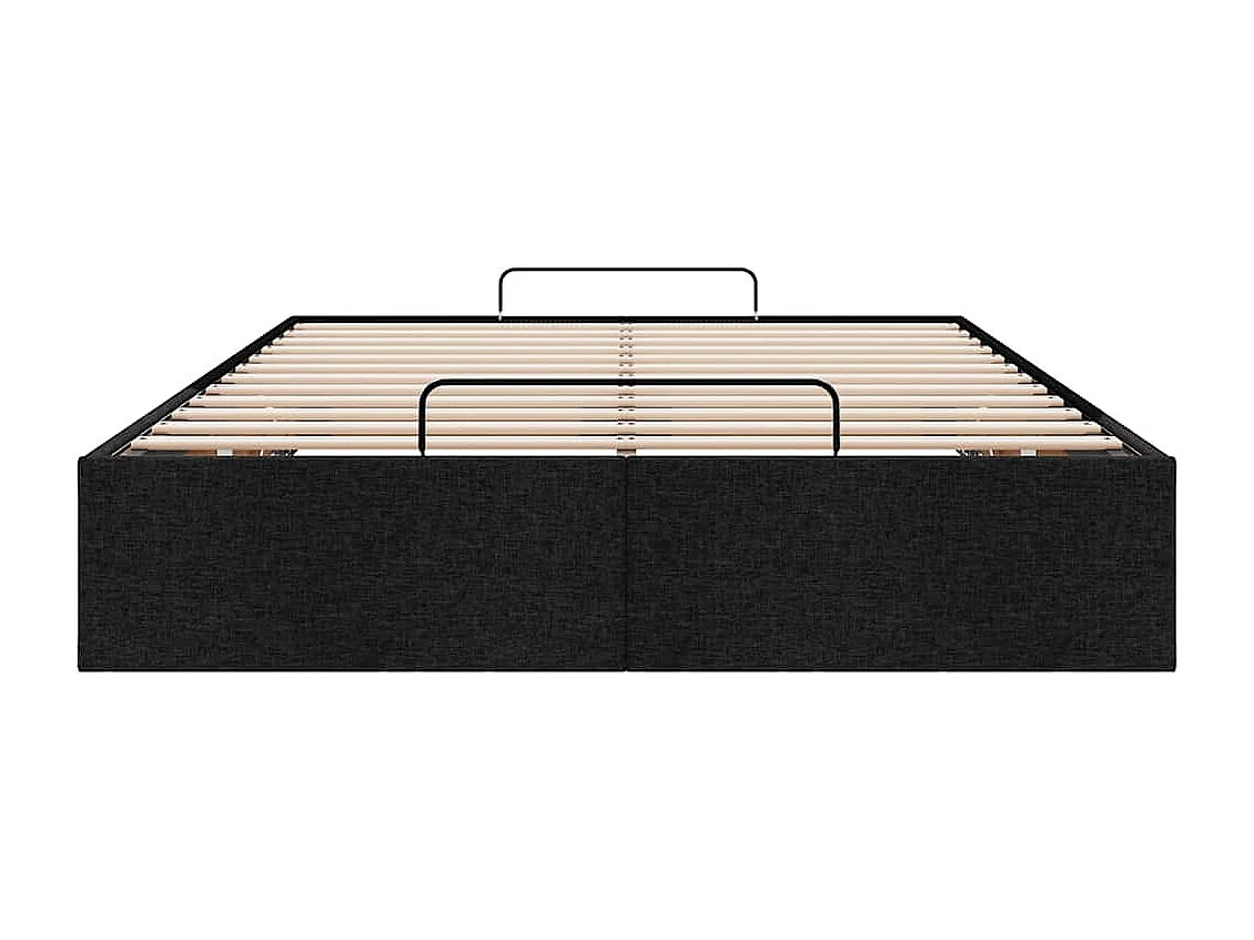 Cadre de lit ottoman sans matelas noir 120x190 cm tissu