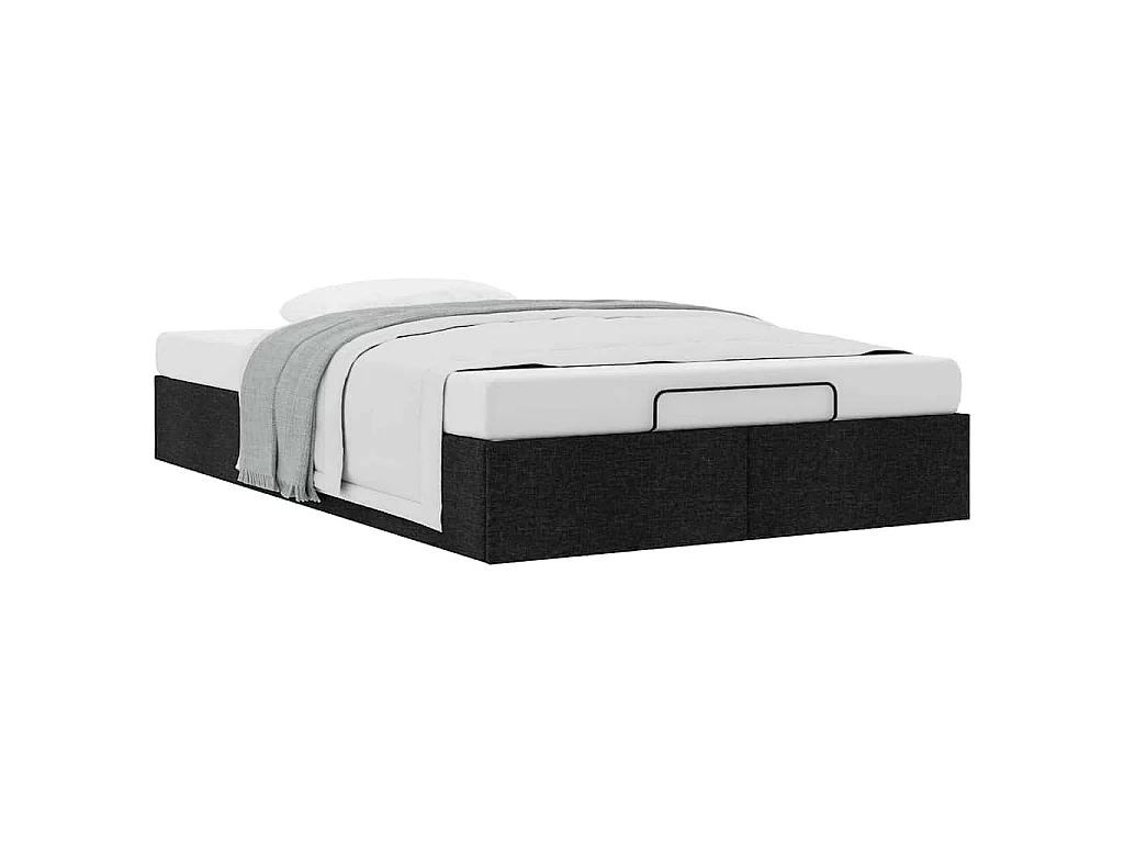 Ottoman-Bett ohne Matratze Schwarz 120x190 cm Stoff