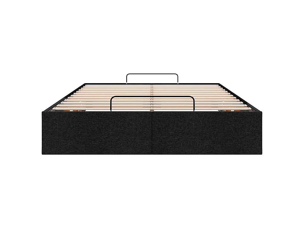 Ottoman-Bett ohne Matratze Schwarz 120x190 cm Stoff