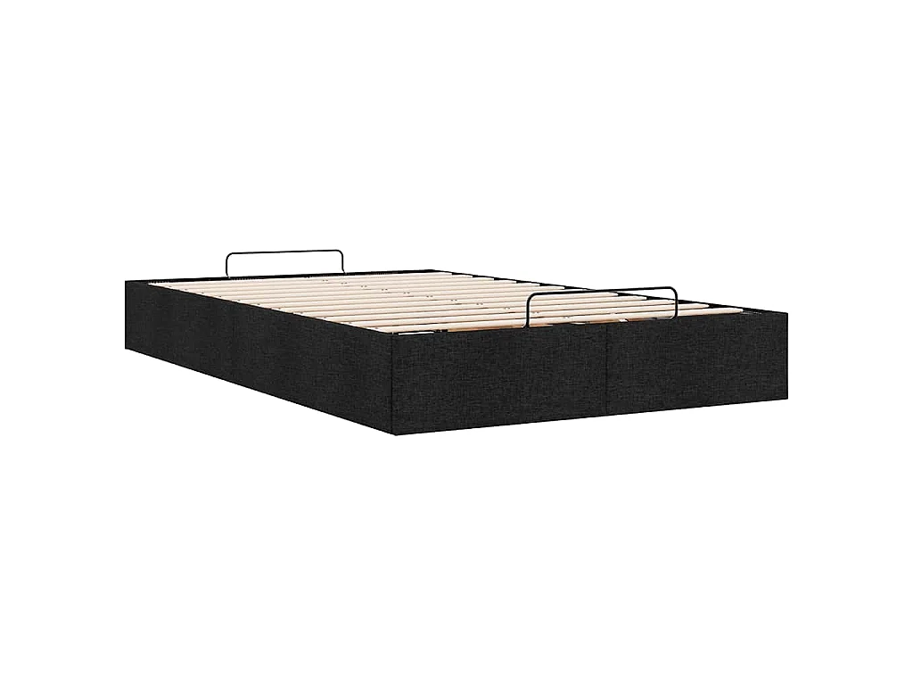 Ottoman-Bett ohne Matratze Schwarz 120x190 cm Stoff