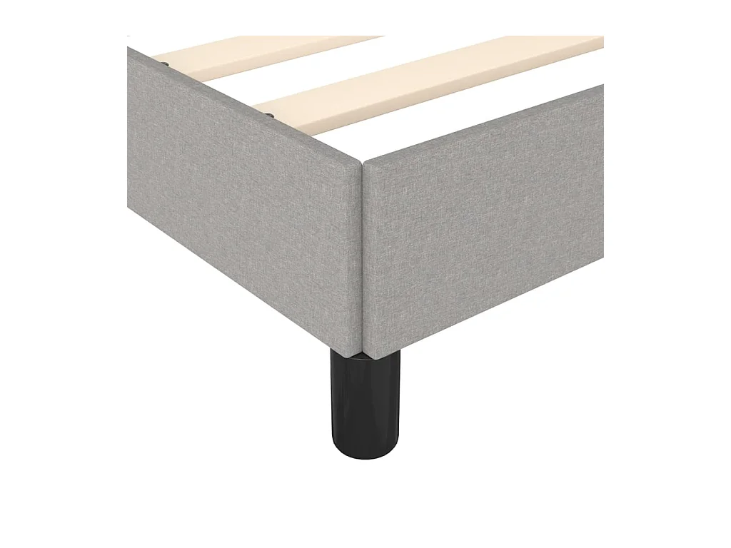 Estrutura de cama sem colchão 120x200 cm tecido cinzento-claro