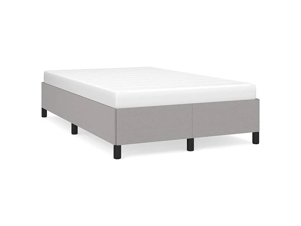 Cadre de lit sans matelas gris clair 120x200 cm tissu