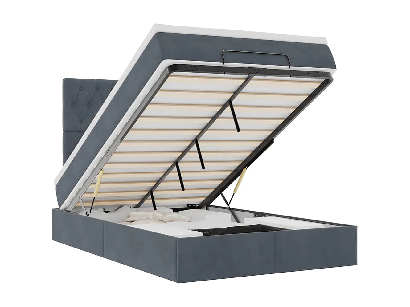 Struttura Letto Pouf con Materassi 120x200 cm Velluto