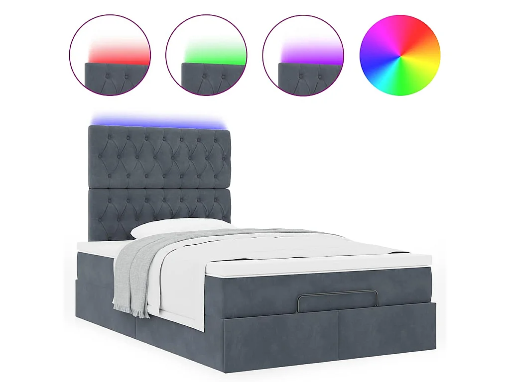 Ottoman bed met matrassen en LED's 120x200cm fluweel