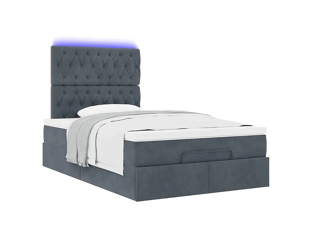 Ottoman bed met matrassen en LED's 120x200cm fluweel