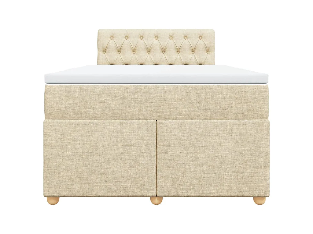 Cama boxspring com colchão 120x190 cm tecido cor creme