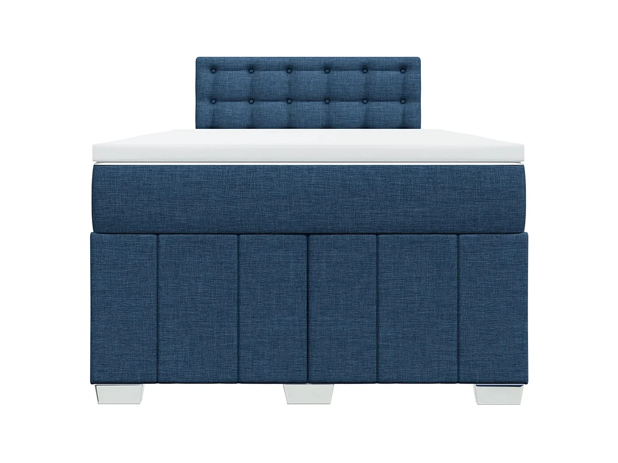 Cama boxspring com colchão 120x190 cm tecido azul