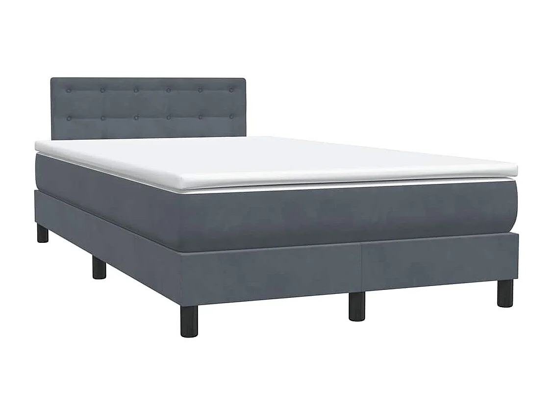 Boxspringbett mit Matratze & LED Dunkelgrau 120x210 cm Samt