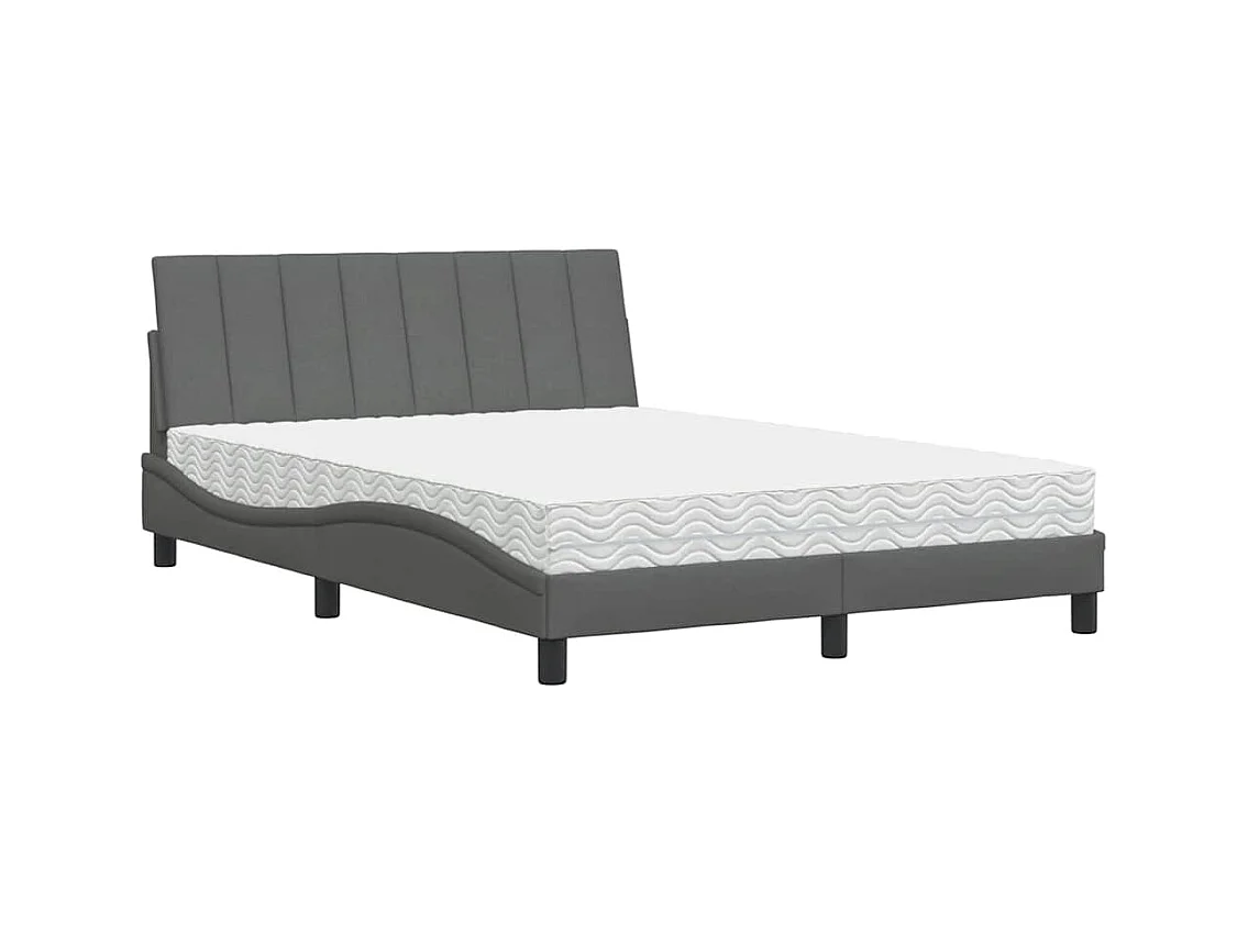 Letto con Materasso Hanko Grigio Scuro 120x200 cm Tessuto