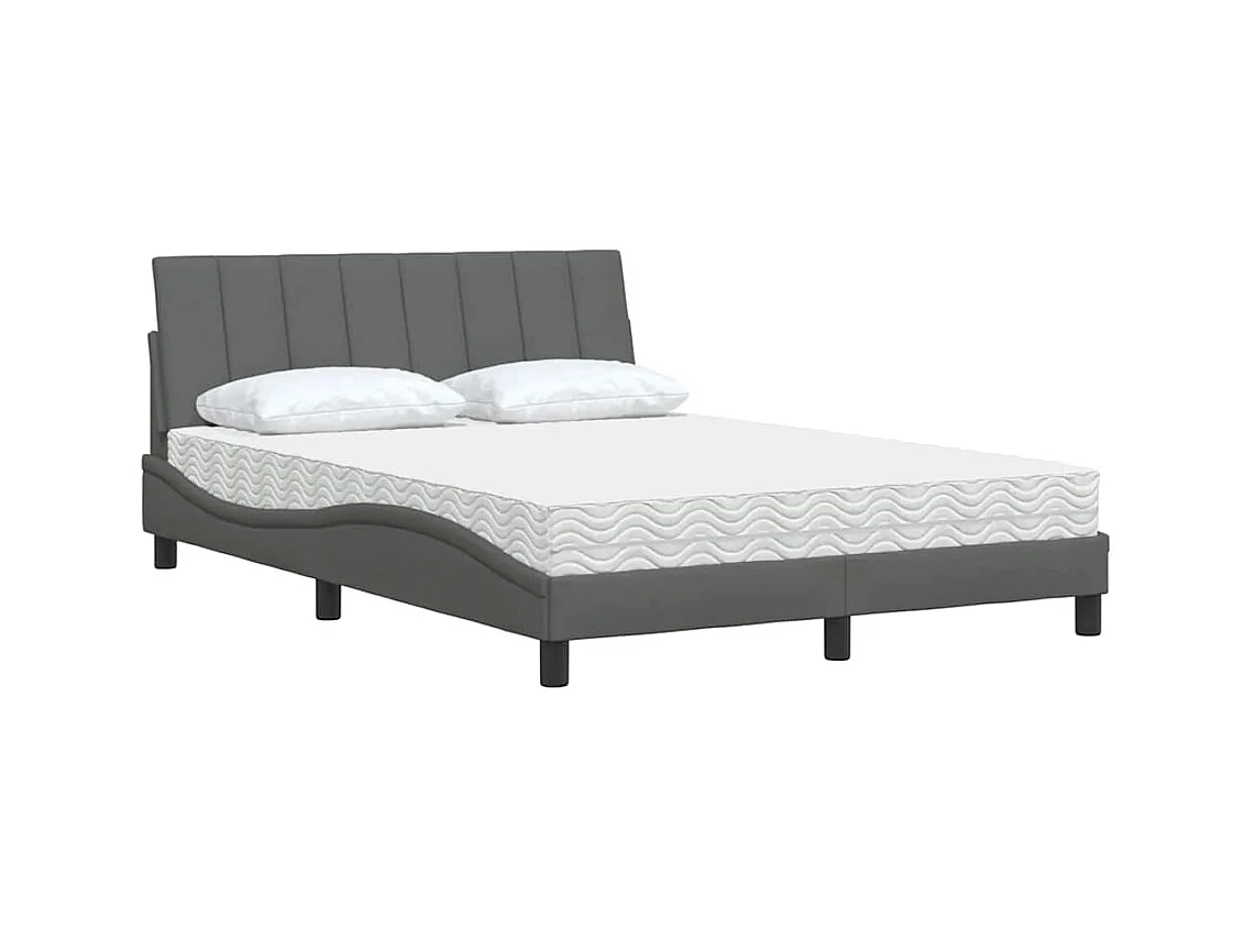 Letto con Materasso Hanko Grigio Scuro 120x200 cm Tessuto