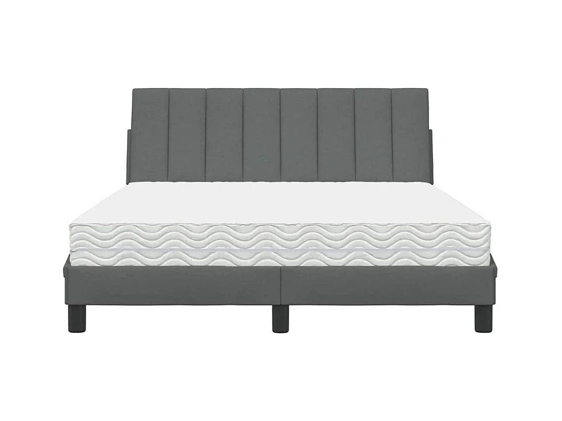 Letto con Materasso Hanko Grigio Scuro 120x200 cm Tessuto