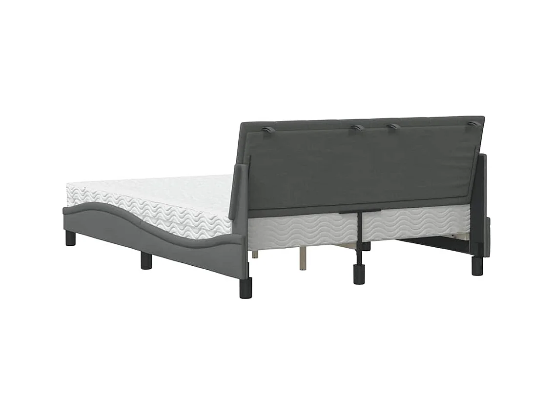 Letto con Materasso Hanko Grigio Scuro 120x200 cm Tessuto