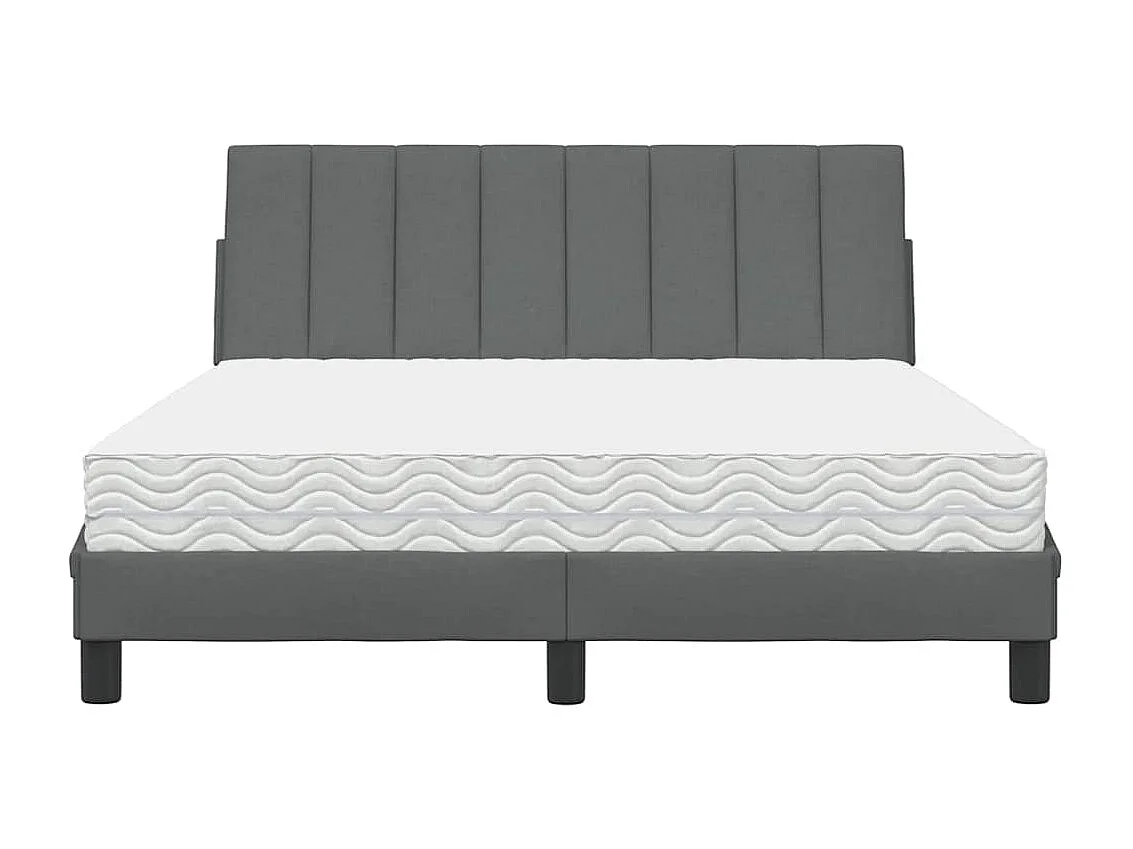 Bett mit Matratze "Hanko" Dunkelgrau 120x200 cm Stoff