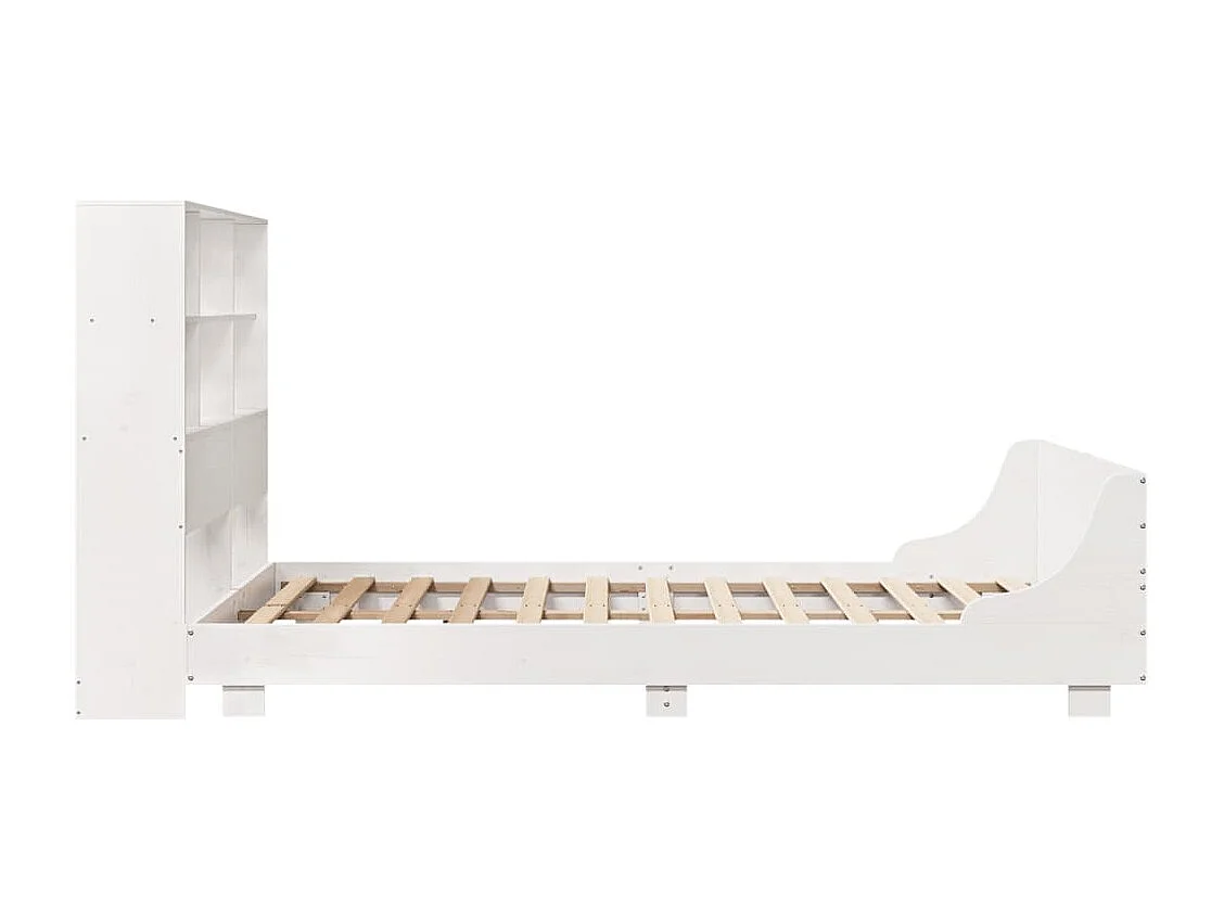 Cadre de lit sans matelas blanc 120x190 cm bois de pin massif