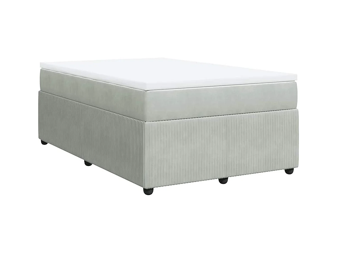 Sommier à lattes de lit et matelas gris clair 120x190cm velours