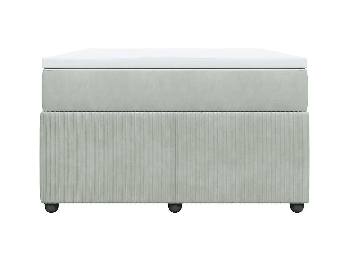 Sommier à lattes de lit et matelas gris clair 120x190cm velours