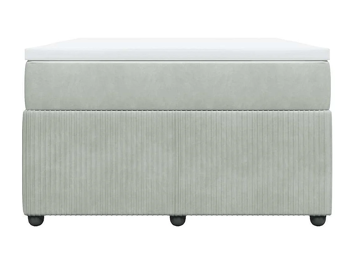 Sommier à lattes de lit et matelas gris clair 120x190cm velours