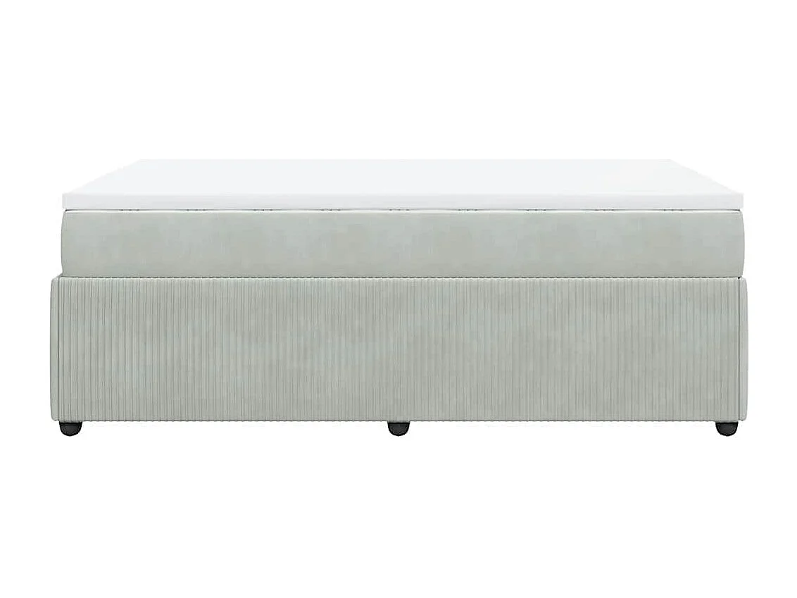 Sommier à lattes de lit et matelas gris clair 120x190cm velours