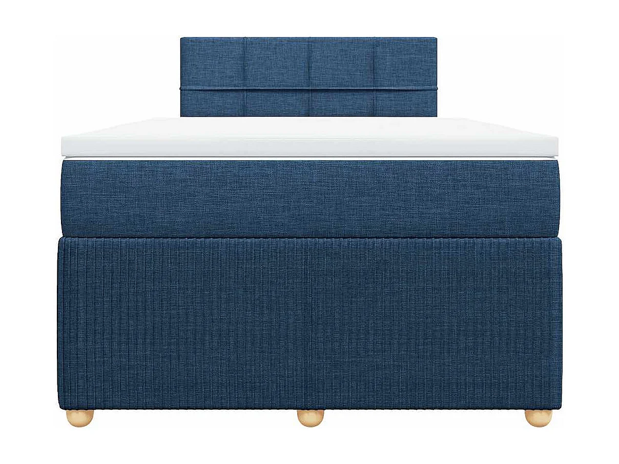 Cama com molas/colchão 120x200 cm tecido azul