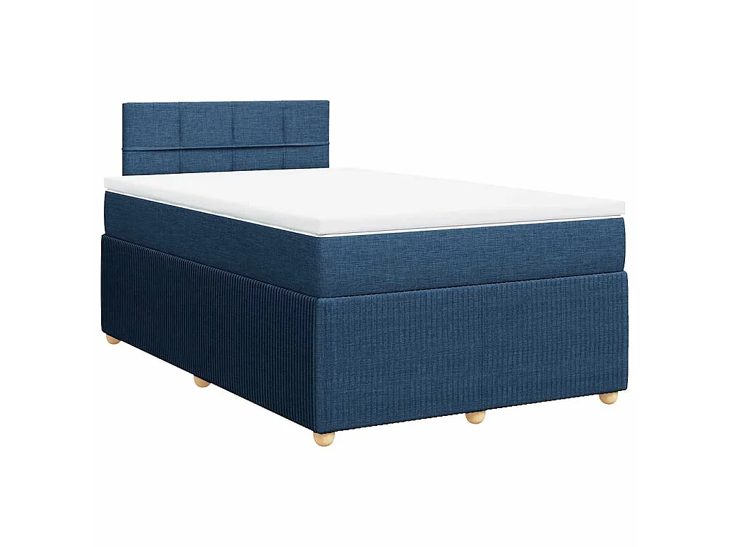 Cama com molas/colchão 120x200 cm tecido azul