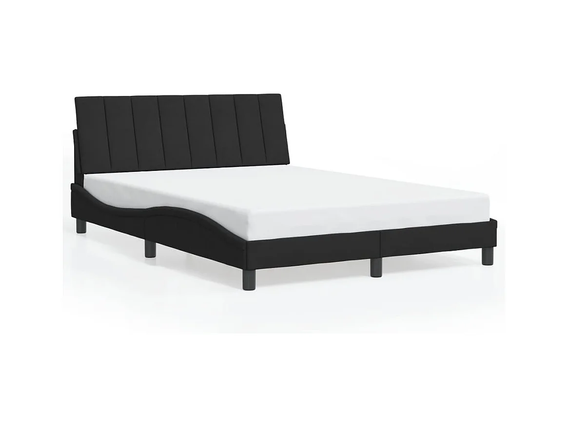 Cadre de lit sans matelas Hanko noir 120x200 cm velours