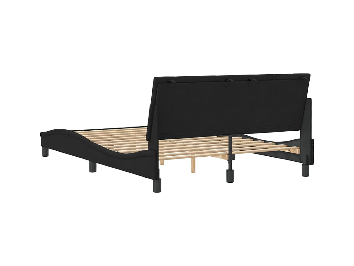 Cadre de lit sans matelas Hanko noir 120x200 cm velours